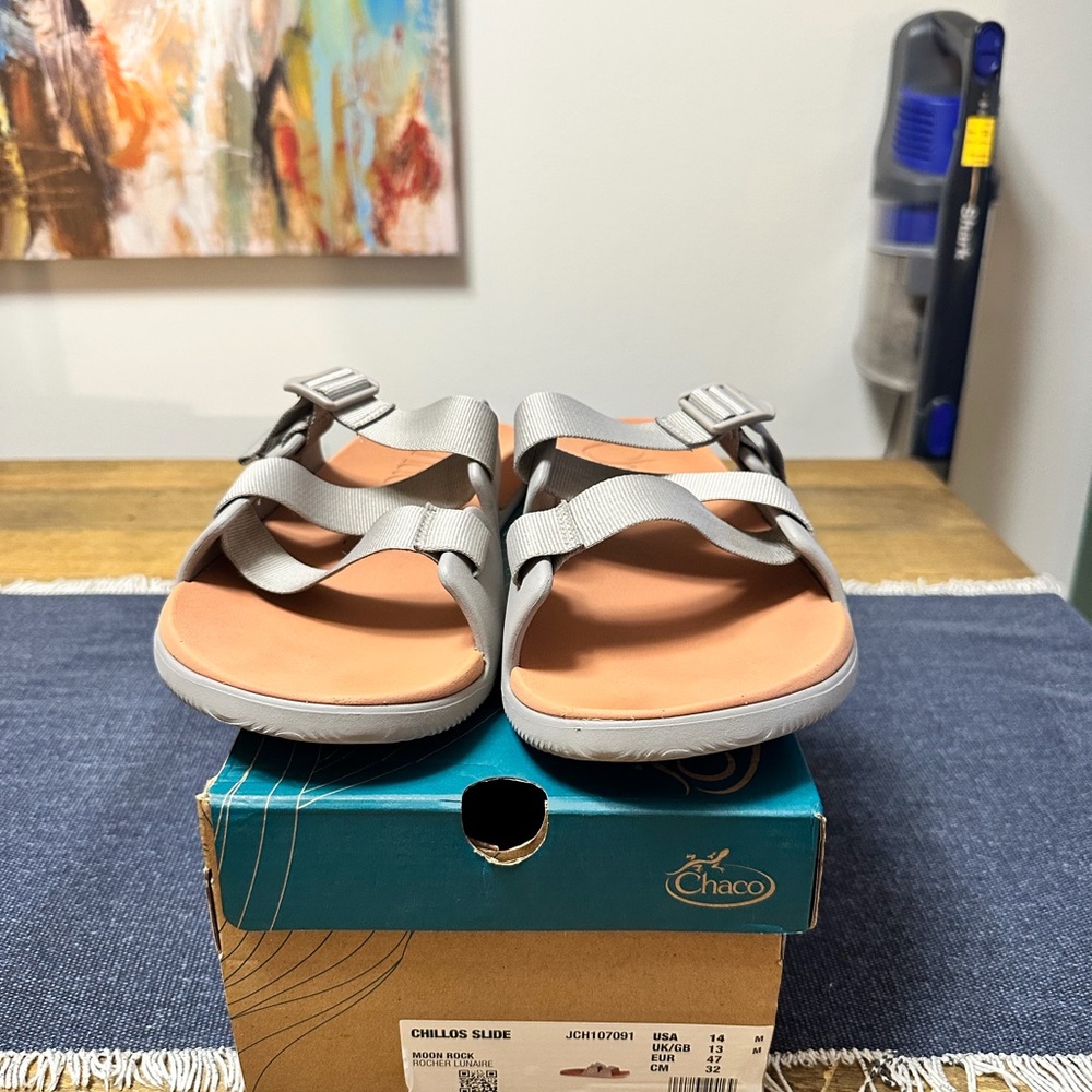 Men’s Natural/Grey Chaco Chillos Slide Sandals size 14